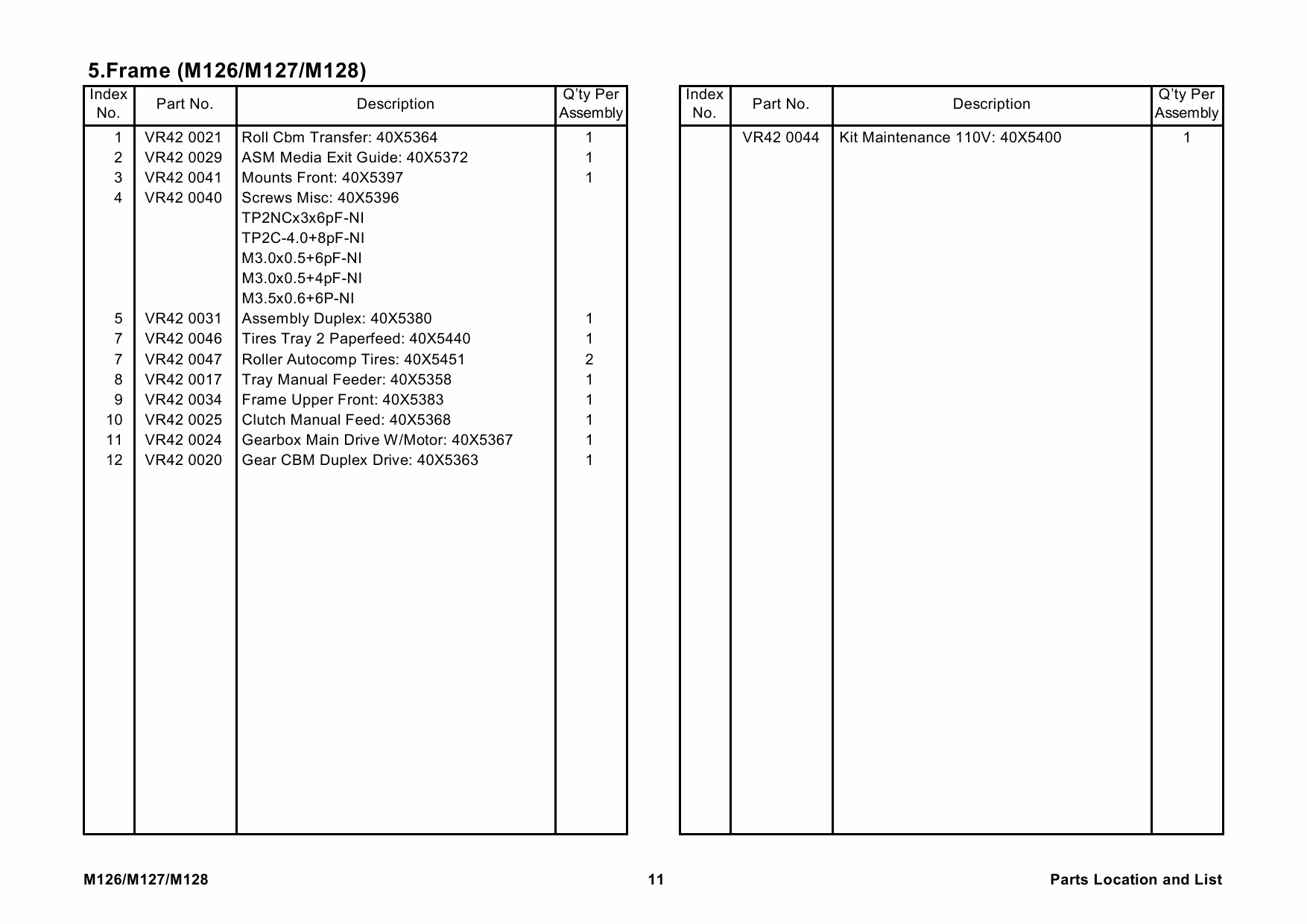 RICOH Aficio SF-4410SF M126 M127 M128 Parts Catalog-2